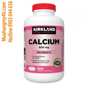 Kirkland Signature Calcium 600 mg. with Vitamin D3, 500 Tablets
