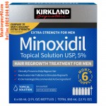 Kirkland Signature Hair Regrowth Treatment Extra Strength for Men, 5 percents Minoxidil Topical Solution, 2 fl oz, 6-pack