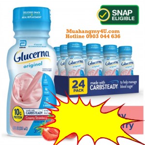 Glucerna Shake, Creamy Strawberry, 8 fl oz (4-6 Packs) - 24 chai