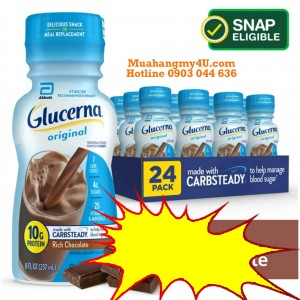 Glucerna Rich Chocolate Shake 24 x 8fl oz (1.5gal) - 24 chai