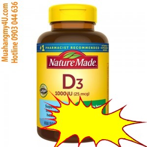 Nature Made Vitamin D3 25 mcg., 650 Softgels