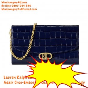 Lauren Ralph Lauren Adair Croc-Embossed Leather Small Crossbody