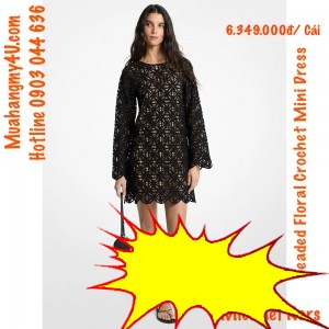 Michael Kors - Beaded Floral Crochet Mini Dress